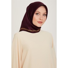 Armine Klasik Desenli Twill Saf İpek Eşarp 9260D 31