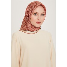 Armine Klasik Desenli Twill Saf İpek Eşarp 9248D 05 34