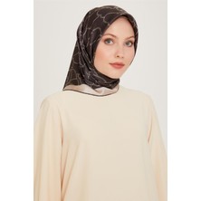 Armine Çiçek Desenli Twill Saf İpek Eşarp 9222D 87