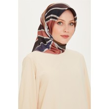 Armine Geometrik Desenli Twill Saf İpek Eşarp 9232D 85
