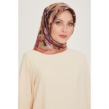 Armine Çiçek Desenli Twill Saf İpek Eşarp 9238D 82