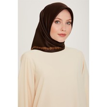 Armine Klasik Desenli Twill Saf İpek Eşarp 9260D 50