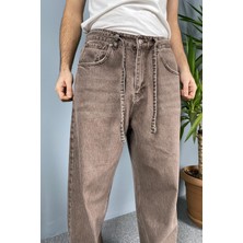 Ip Kemerli Rahat Kesim Baggy Kot Pantolon