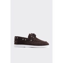 Shoemark Baller Kahverengi Süet  Deri Kadın Loafer