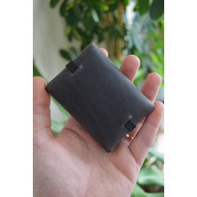 Oh Deer Leather - Hakiki Deri Kartlık - Crazy Deri - Minimal -Gri