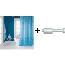 Zethome Banyo Duş Perdesi 6303 180 x 200 Perde Borusu Askı Aparatı 120 x 200 cm
