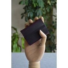 Oh Deer Leather - Hakiki Deri Kartlık - Crazy Deri - Minimal -Mor