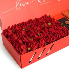 CV Chocolate Value Aşkın Kırmızısı: Gül ve Çikolata Hediye Kutusu