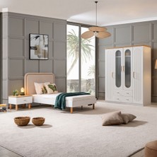 Setay Vita Bohem Genç Odası - 4 Kapaklı Dolap, Karyola, Komodin