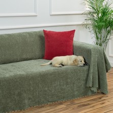 Latuda Home Zenit Koltuk Örtüsü 175x300 LARGE Dekoratif Jakarlı Şönil   | Kanepe Örtüsü |  Kaymaz , Sage Yeşili