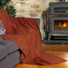 Latuda Home Zenit Koltuk Örtüsü 175x300 LARGE Dekoratif Jakarlı Şönil   | Kanepe Örtüsü |  Kaymaz , Kiremit