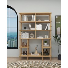 ÇMD Çakır Mobilya Dekorasyon SALVİA Kitaplık MDF ve Ahşap Zarif İşlevsel Minimalist Tasarım Kitaplık -Kütüphane - Dosya dolabı - Ofis dosya dolabı - 174x120x30cm