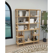 ÇMD Çakır Mobilya Dekorasyon SALVİA Kitaplık MDF ve Ahşap Zarif İşlevsel Minimalist Tasarım Kitaplık -Kütüphane - Dosya dolabı - Ofis dosya dolabı - 174x120x30cm