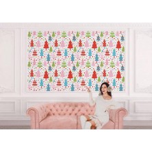 Renkli Ağaçlar Desenli Duvar KAĞIDI-5719