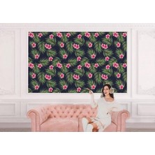 Tropikal Çiçekli Ağaç Yaprakları Duvar KAĞIDI-5561