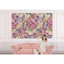 Büyük Yapraklı Dekoratif Desenli Çiçek Duvar KAĞIDI-5632