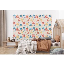 Renkli Gökküşağı Desenli Çocuk Odası Duvar KAĞIDI-5771