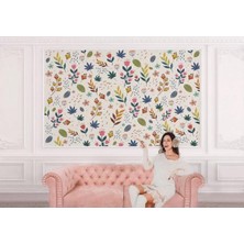Renkli Çiçekler Desenli Duvar KAĞIDI-5649