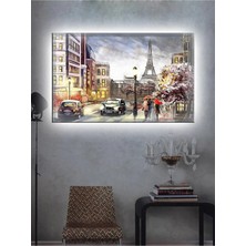 LED Işıklı Nostalji Paris Sokak Görünümü