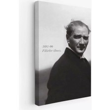 Atatürk Portre Tablosu Mustafa Kemal Atatürk Dikdörtgen Dekoratif Kanvas TABLO-FD-128