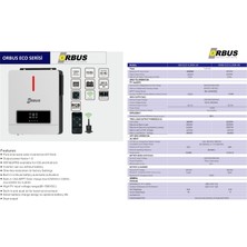 Orbus 24 V Volt 4200 W Watt 4.2 Kw Mppt Tam Sinus Akıllı Inverter 220 Volt Çevirici Invertör