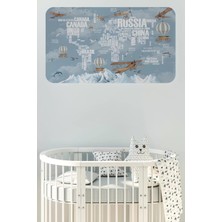 Ülke Adlı Eğitici Dünya Haritası Dünya Atlası Çocuk ve Bebek Odası Duvar STICKER -60X105-3822