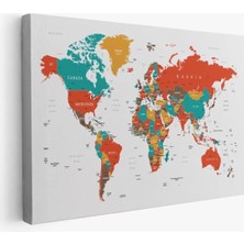 Dünya Haritası  Dekoratif Kanvas Tablo 1063