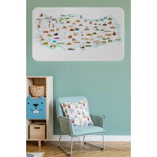 Eğitici ve Öğretici Cocuk Odası Türkiye Haritası Duvar STICKER-60X105-3880