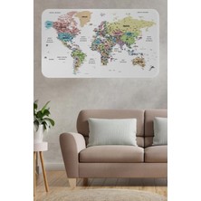 Türkçe Eğitici Ülke ve Başkent Detaylı Atlası Dünya Haritası Duvar STICKER -60X105-3850