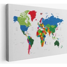 Dünya Haritası  Dekoratif Kanvas Tablo 1097