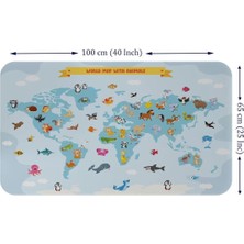 Eğitici Dünya Haritası Dünya Atlası Çocuk ve Bebek Odası Duvar STICKER-60X105-3791