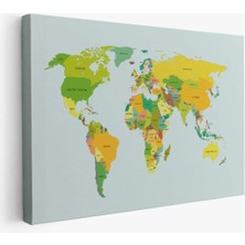 Dünya Haritası  Dekoratif Kanvas Tablo 1089