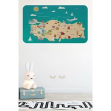 Eğitici ve Öğretici Cocuk Odası Türkiye Haritası Duvar STICKER-60X105-3878