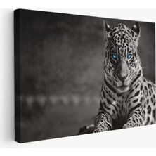 Mavi Gözlü Leopar Dekoratif Kanvas Tablo 1162