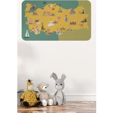 Eğitici ve Öğretici Cocuk Odası Türkiye Haritası Duvar STICKER-60X105-3873