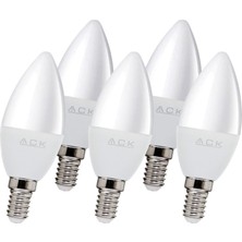 Ack 7W E14 LED Ampul 6500K Beyaz AA09-00713 (5'li Paket)