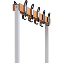 Furni 24 Ayakkabılıksız 4 Ayaklı Çift Taraflı Bank, Kanca Şeritli Bank, 10 Kanca, 100 x 85 x 170  cm , Spor Nankı