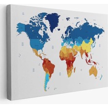 Dünya Haritası  Dekoratif Kanvas Tablo 1047