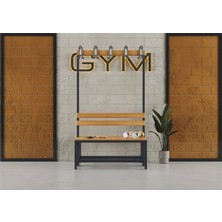 Furni 24 Ayakkabılıklı 4 Ayaklı Çift Taraflı Bank, 10 Kanca, 100 x 85 x 170  cm , Sporbankı