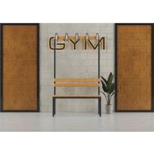 Furni 24 Ayakkabılıksız 4 Ayaklı Tek Taraflı Bank, 5 Kanca, 100 x 43 x 170  cm , Spor Bankı