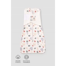 Little Gusto Organik Pamuk Pelerinli Uyku Tulumu Animal Desenli 0-6 Ay