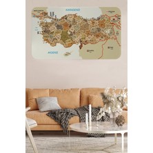 Eğitici ve Öğretici Detaylı Komşulu Türkiye Haritası Duvar STICKER-60X105-3847
