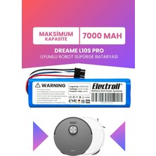 Electroll Dreame L10S Pro Uyumlu Batarya (Maksimum Kapasite) 7000MAH Akıllı Robot Süpürge Bataryası Değişimi