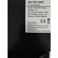 Ortec 72V 20AH Lifepo4 Bluetooth Özellikli - 72V 5A 72V 5A Li-Ion ve Lifepo4 Akü Şarj Cihazı Seti