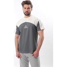 Ekru Overfit Garnili Erkek T-Shirt E7104