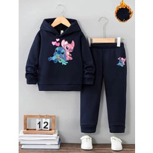 Makiteks Kışlık Kız Çocuk Eşofman Takımı 5 6 7 8 9 10 11 12 Yaş Lilo Stitch