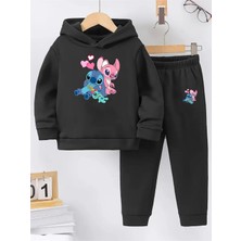 Makiteks Kışlık Kız Çocuk Eşofman Takımı 5 6 7 8 9 10 11 12 Yaş Lilo Stitch