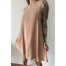 Cidde Kadın Kolsuz Çan Elbise/camel/s