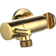 Fause Su Çıkışlı El Duş Askılı Taharet Musluğu Altın KDC107-G