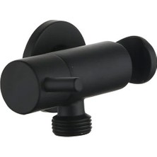 Fause Su Çıkışlı El Duş Askılı Taharet Musluğu Siyah KDC107-B